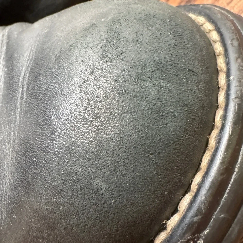 UGG Boots Brooks 5381 Womens Black 6 Leather & Suede Shearling Lined Lug Sole